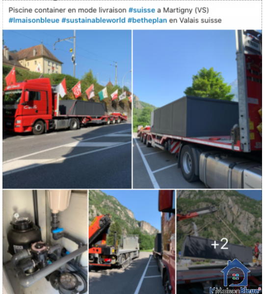 Destination Valais Suisse Container piscine 5M25x2M55x1M26