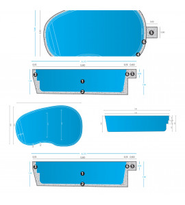 ✅ Piscine coque 5M80x3M50x1M50 forme ovale (85160) Saint Jean de Monts